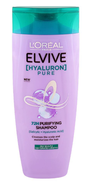 L'Oreal Paris Elvive Hyaluron Pure 72H Purifying Shampoo, Salicylic & Hyaluronic Acid, For Moisturize Hair,360ml