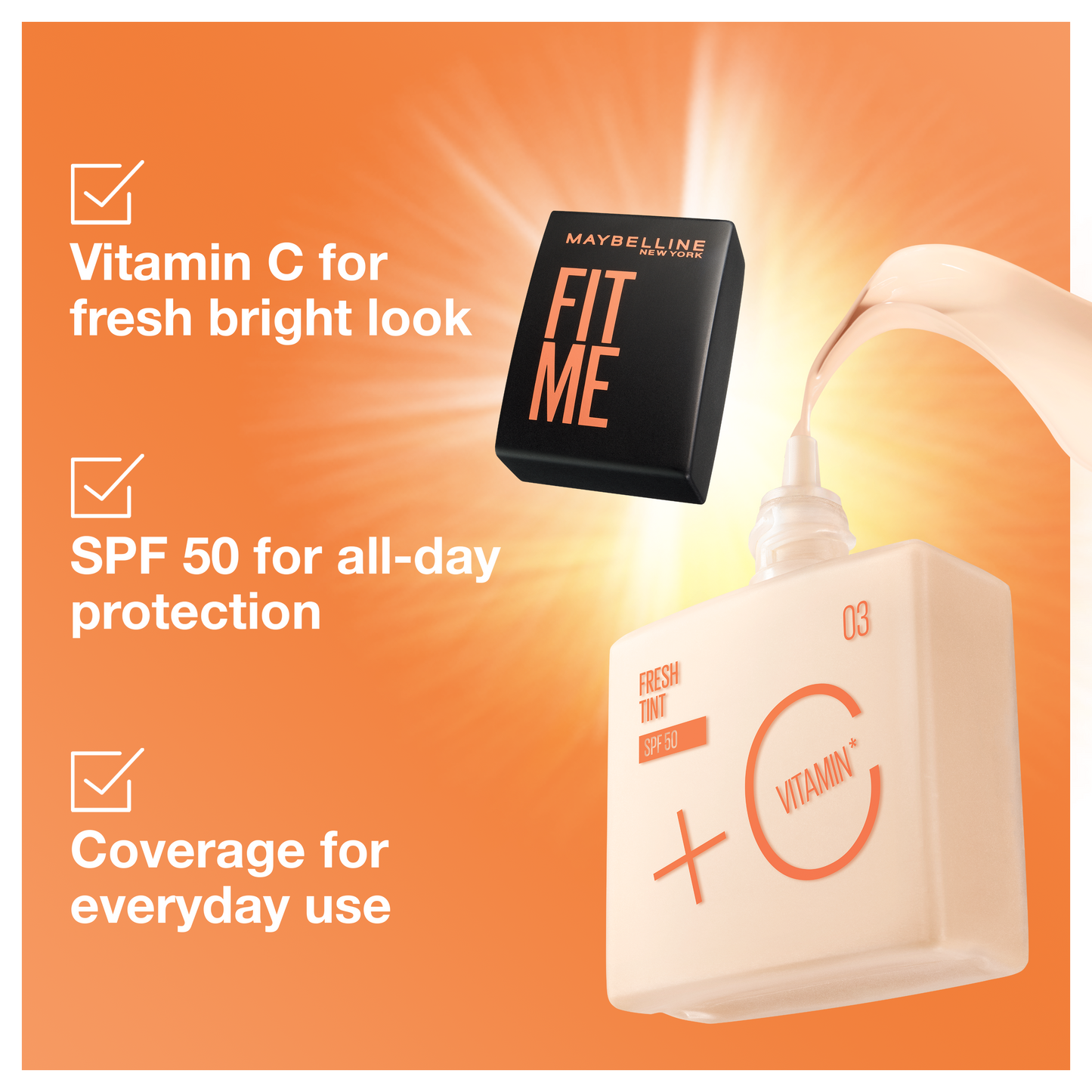 Maybelline Fit Me Fresh Tint Vit C + Spf 50- 30Ml Shade 01