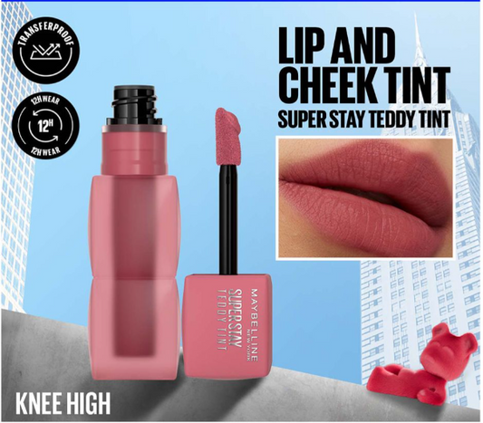 Maybelline New York Superstay Teddy Tint, Lip and Cheek Color, 5ml, 15 Skinny Dip