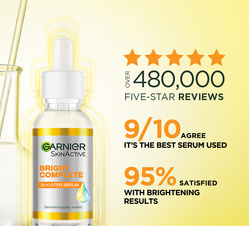 Garnier Skin Active Bright Complete Vitamin C Booster Serum 30 Ml - Contains Niacinamide