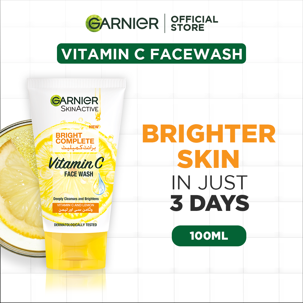 Garnier Skin Active Bright Complete Face Wash 100Ml - For Brighter Skin