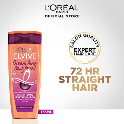 L'Oreal Paris Elvive Dream Long Straight 175ml - 72 Hrs Straightening Keratin Shampoo