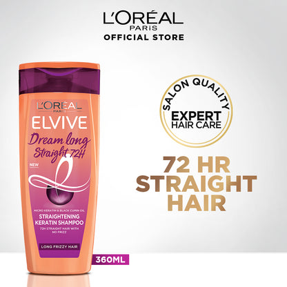 L'Oreal Paris Elvive Dream Long Straight 360ml - 72Hrs Straightening Keratin Shampoo